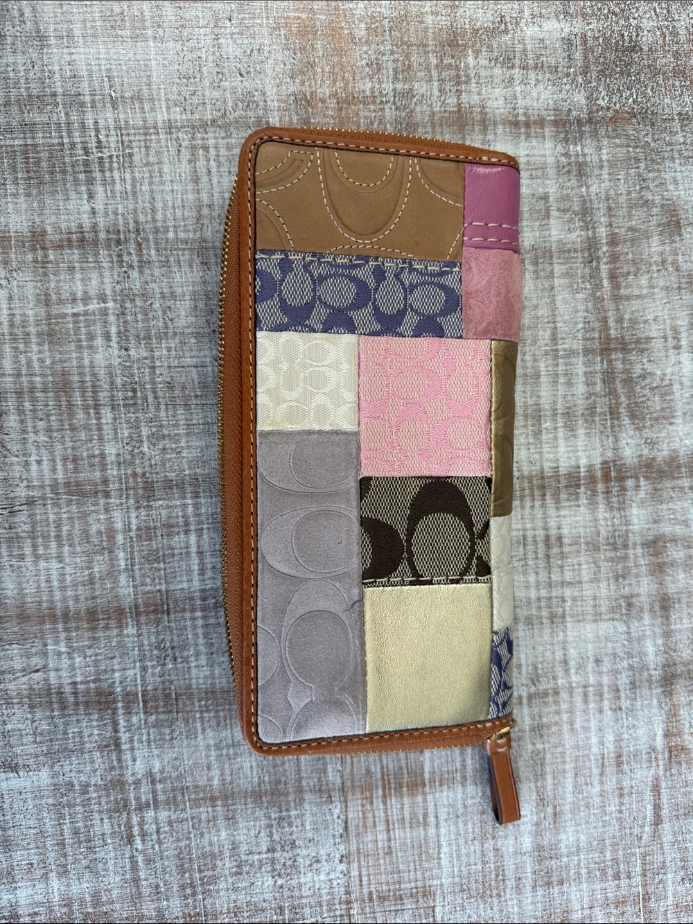 Coach Patchwork Wallet in Pink, Tan, Brown and Purple - Picture 3 of 3
